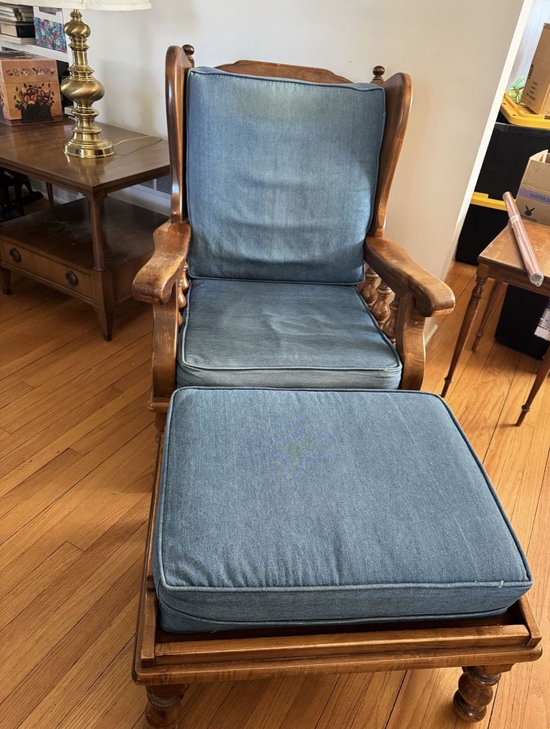 armchair with footstool