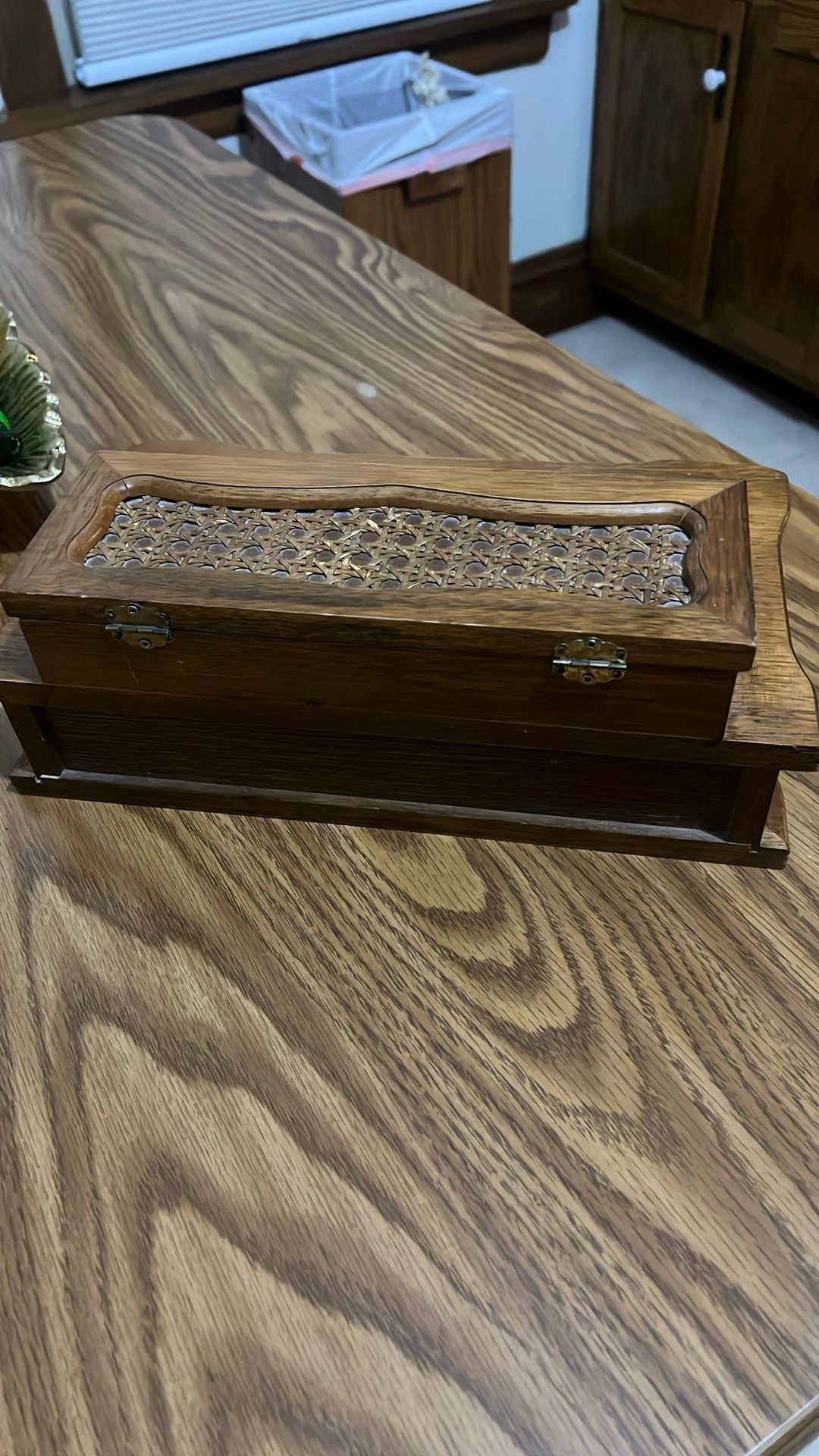Wooden box with two compartments - photo 5