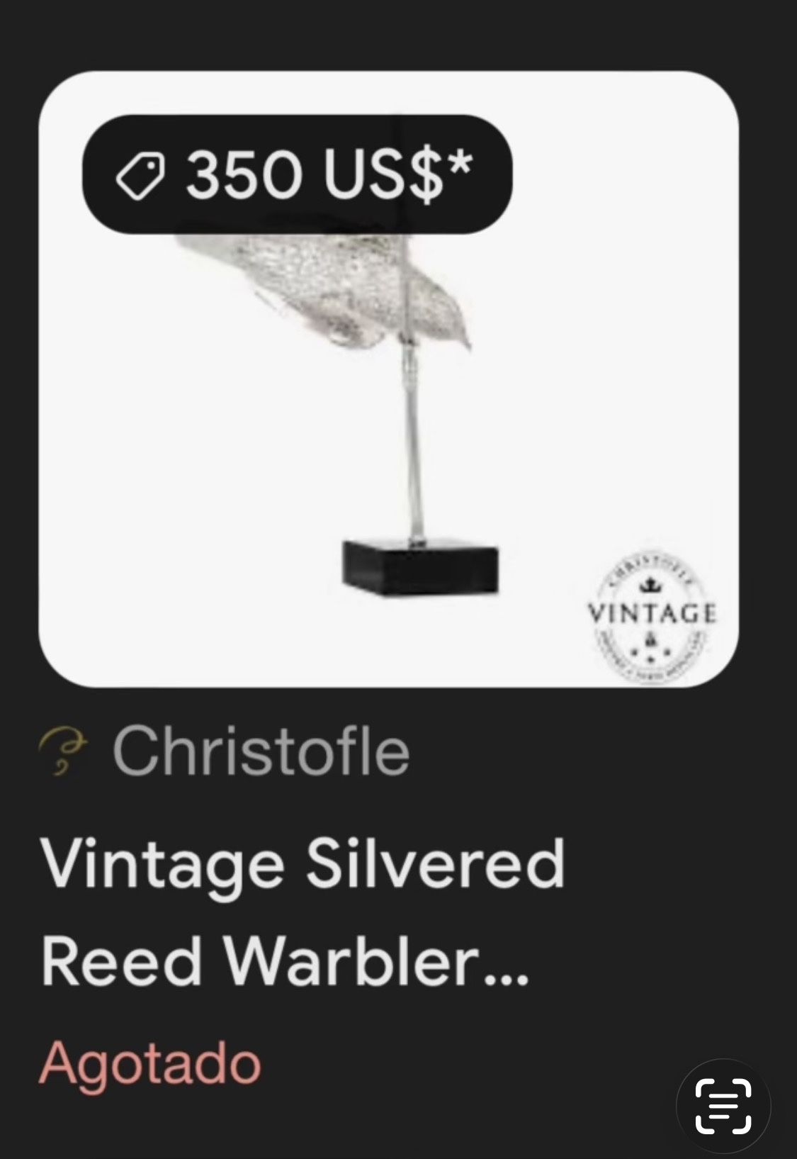 Vintage Silvered Reed Warbler - photo 4