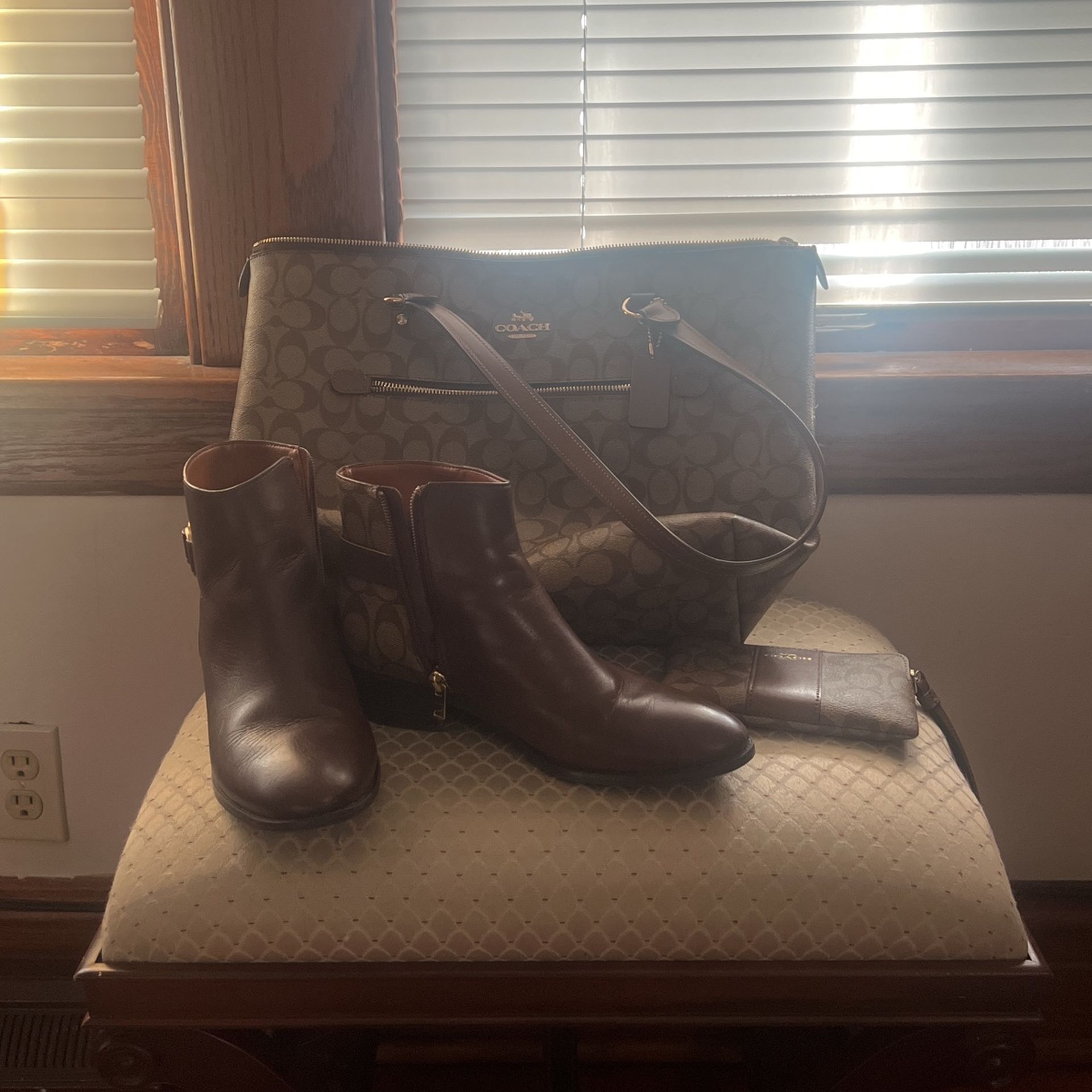 Coach Bag, Wallet, and Boots - $100