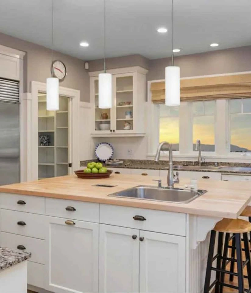 Cameron Single Pendant Light, Matte Nickel Finish with White Gla