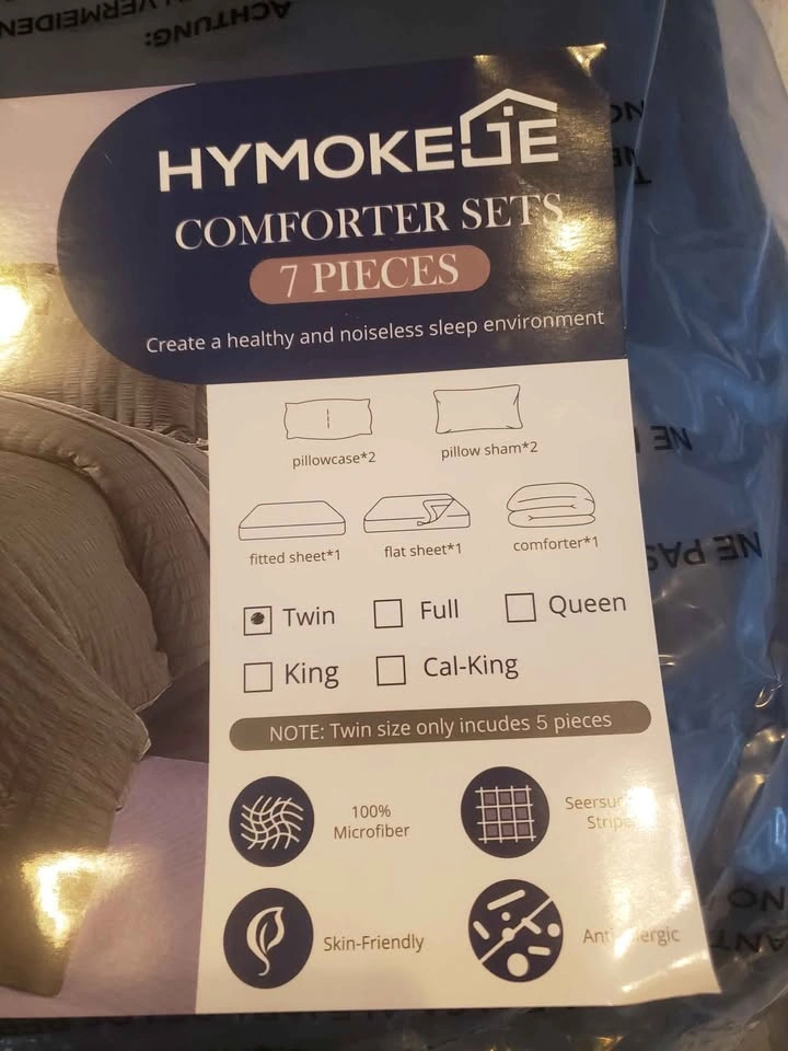 New Luxury Twin Size Comforter Set - 7 Pieces (Brand New), Navy - photo 2