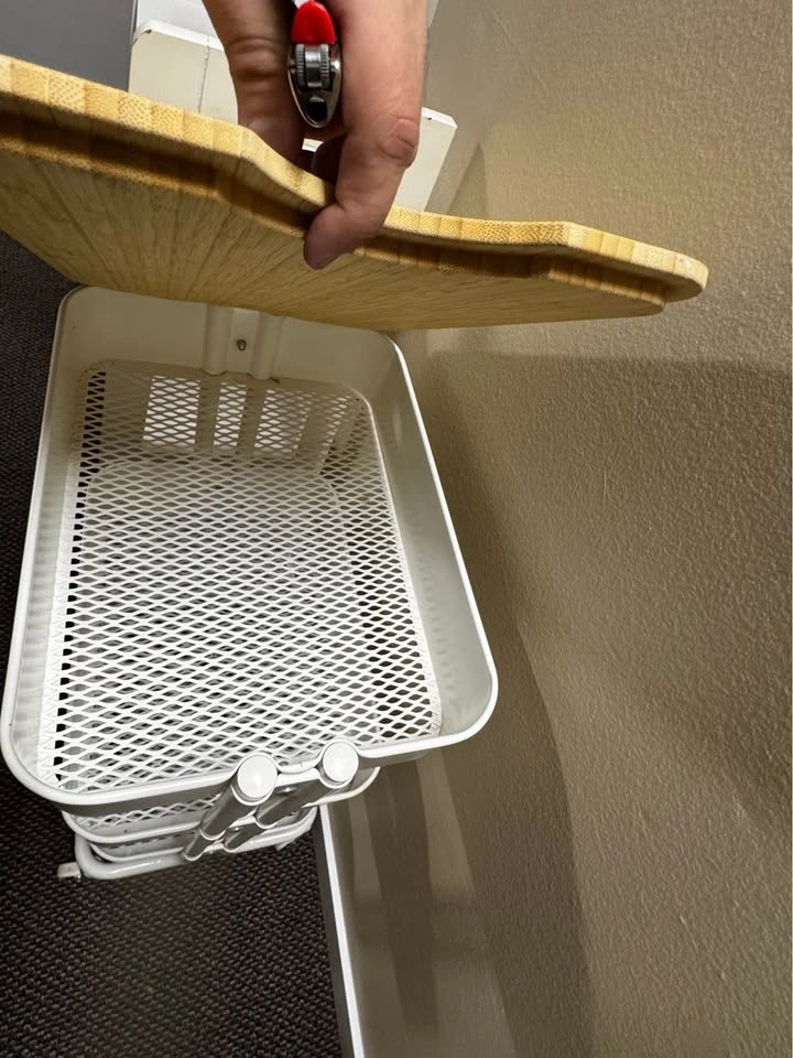 White 3-Tier Shelf and IKEA Rolling Cart w/ Lid - photo 5