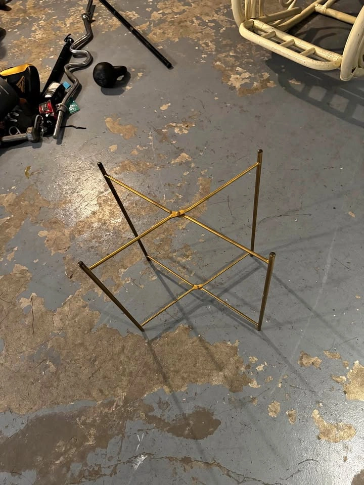 Gold Round Tray Side Table
