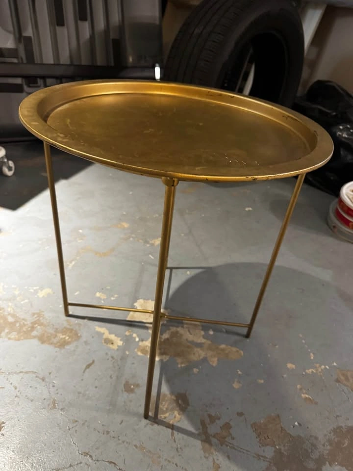 Gold Round Tray Side Table - photo 4