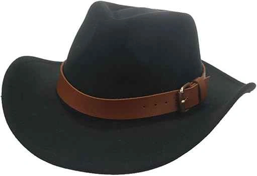 Black Felt Hat with Brown Leather Band - photo 2