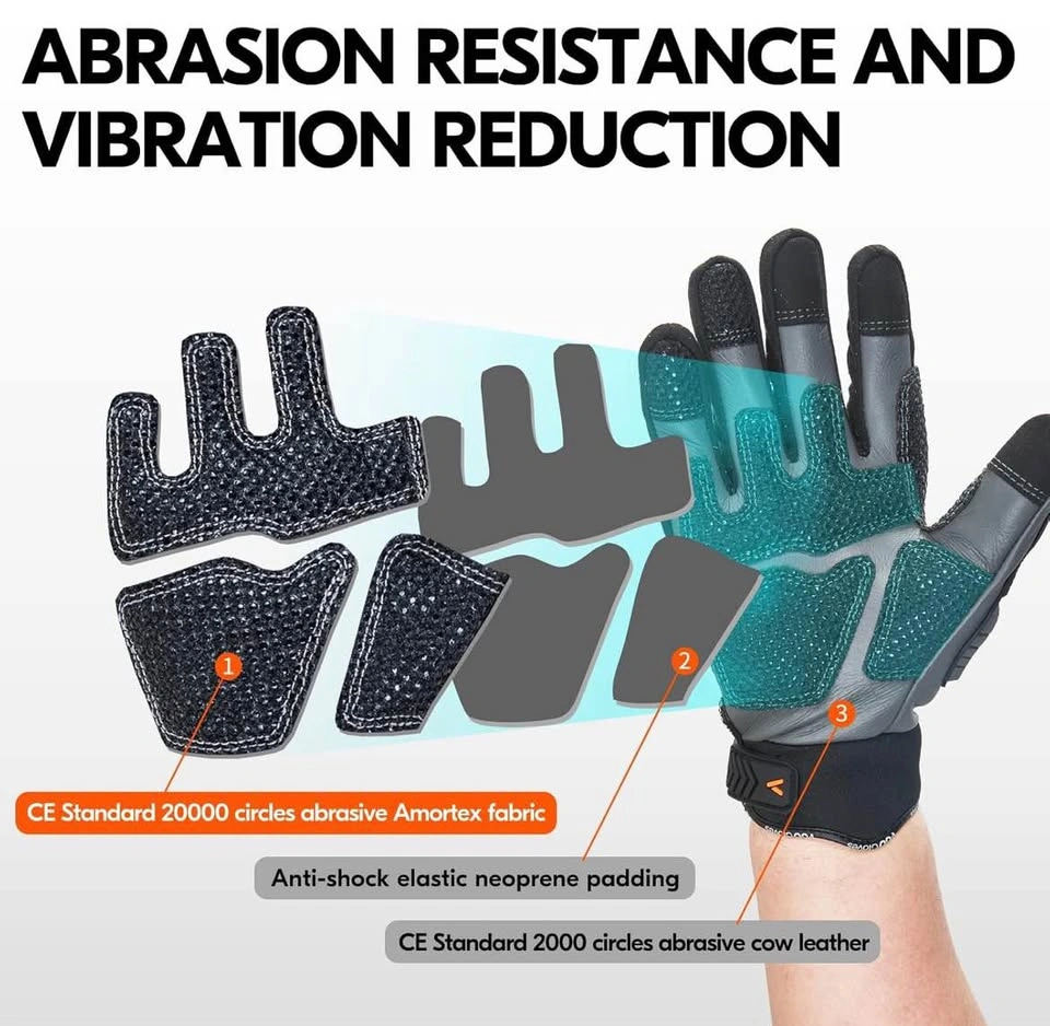 Vgo Heavy Duty Safety Leather Work Gloves (Size L) – Brand New - photo 4
