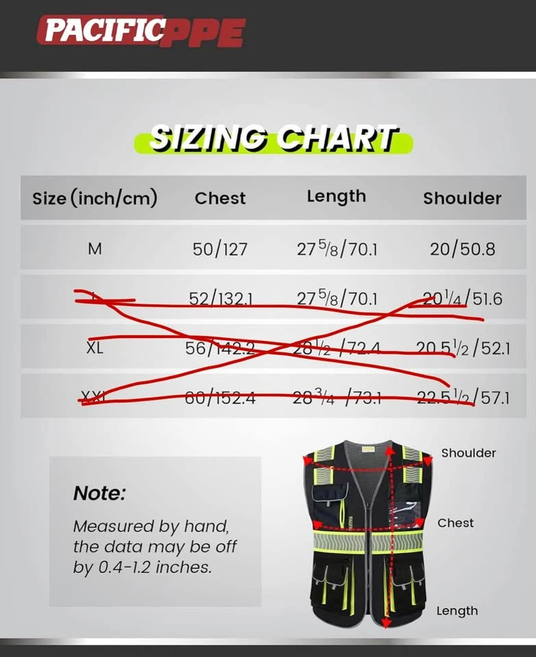 PACIFIC PPE Black Safety Vest - High Visibility, 10 Pockets - Me - photo 4