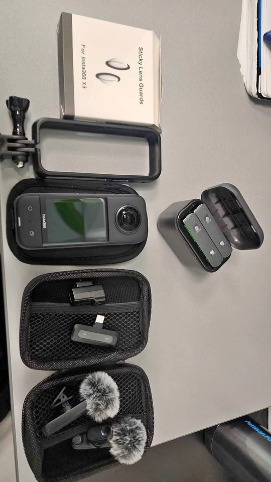 Insta360 X3 Bundle – 3 Batteries, Case, Lens Covers & Mic Set