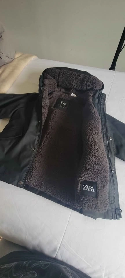 Zara Kids Black Fleece-Lined Rain Jacket (Size 2 Years) – Like N - photo 2