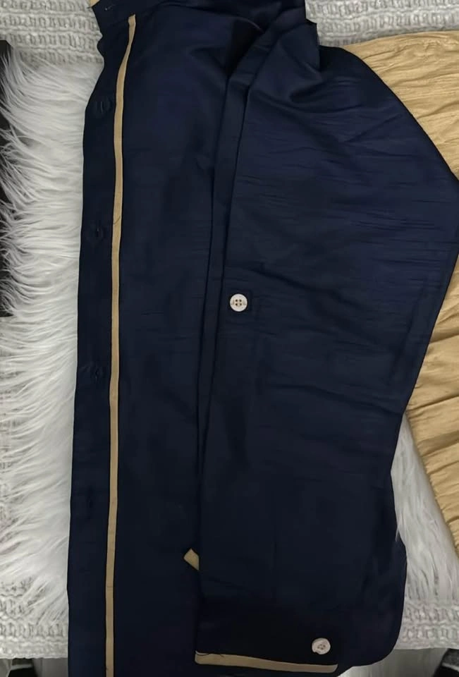 Elegant Gold & Navy 3-Piece Indian Outfit ✨ - photo 2