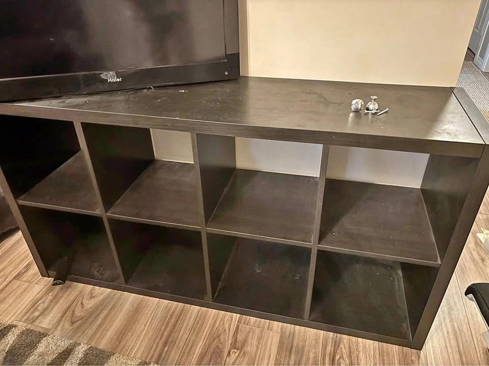 Black IKEA 8 Cube Shelf Unit