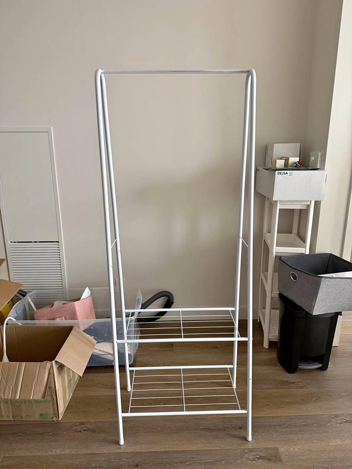 White clothing rack