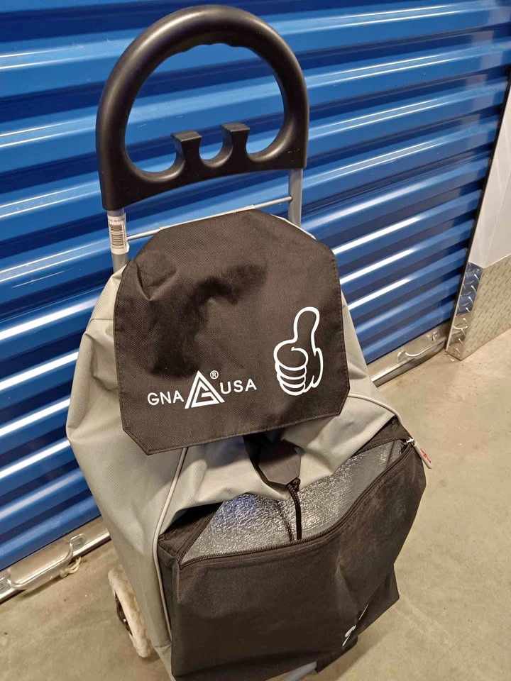 GNA USA Rolling Shopping Cart with Insulated Pocket