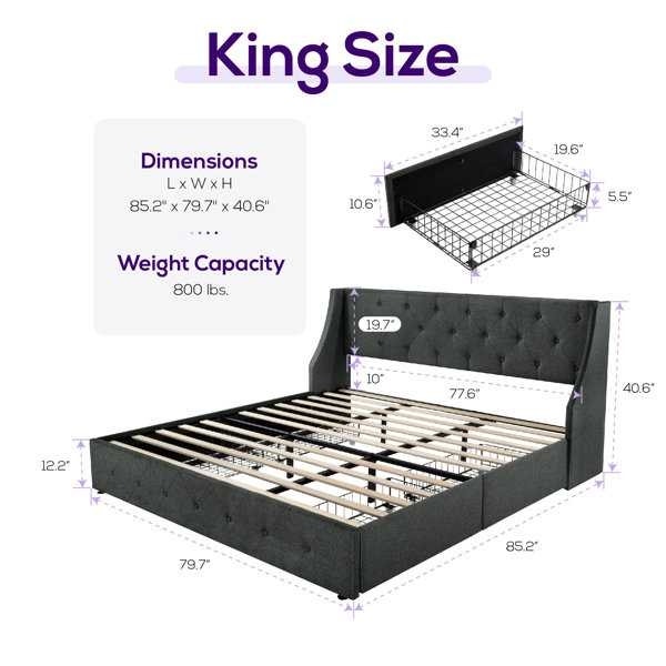 King Size Metal Bed Frame - photo 4