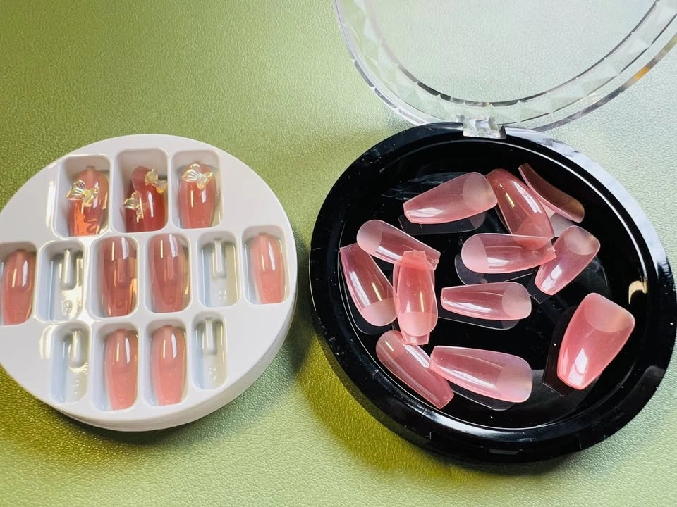 New Pink Nude Butterfly Press-On Nails Full Set - photo 2