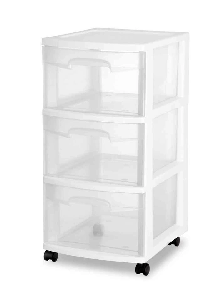 White 3 Drawer Cart (2 units)