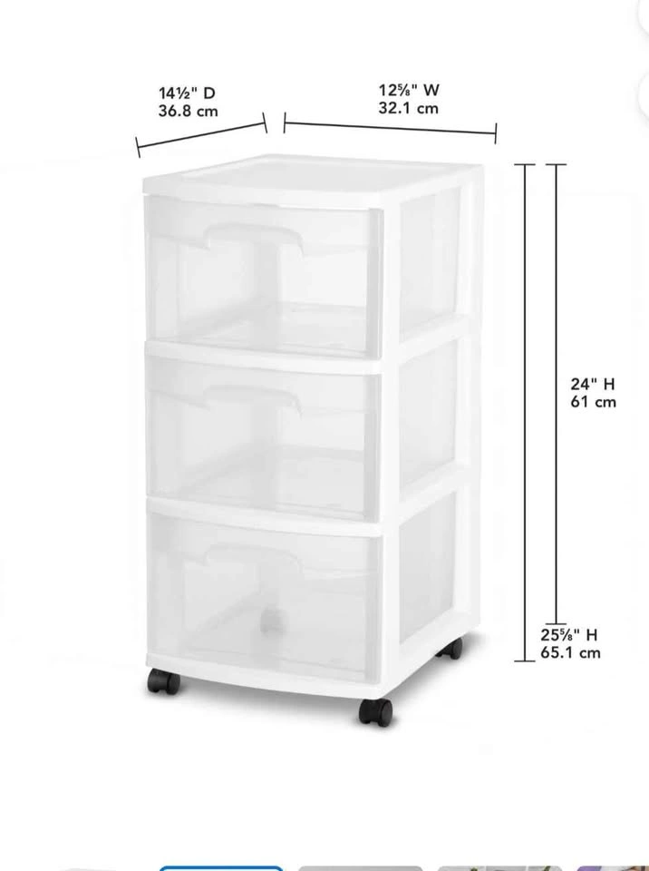 White 3 Drawer Cart (2 units) - photo 2