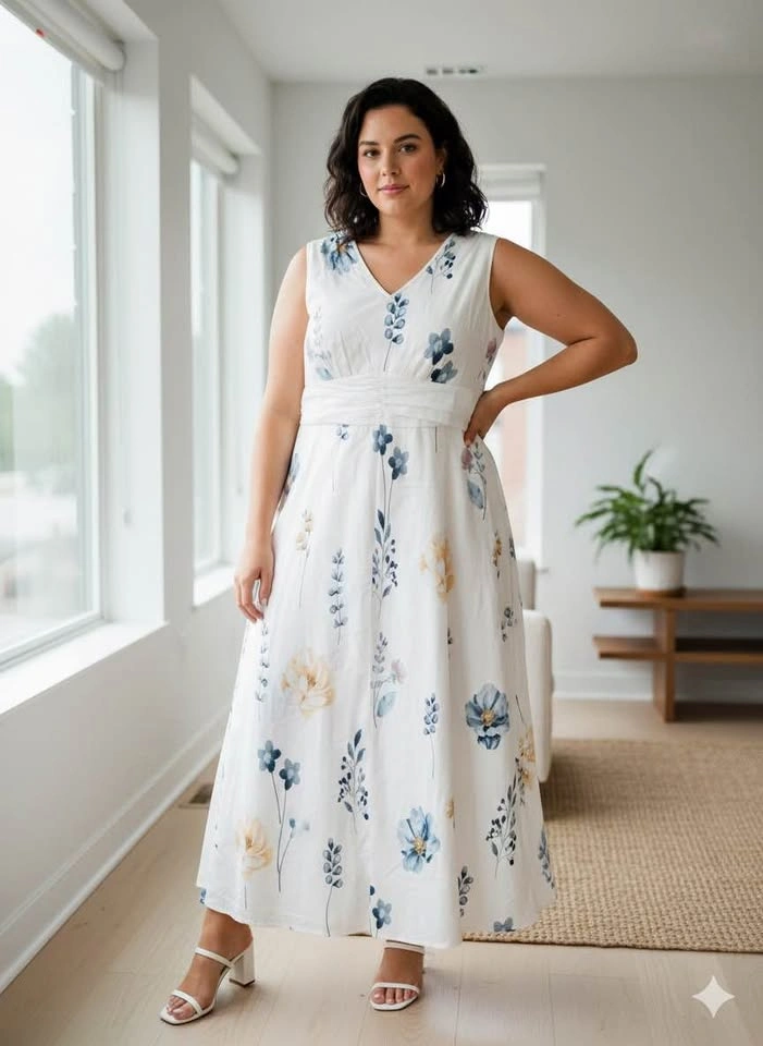 Shein Curve Floral Maxi Dress Size 3XL