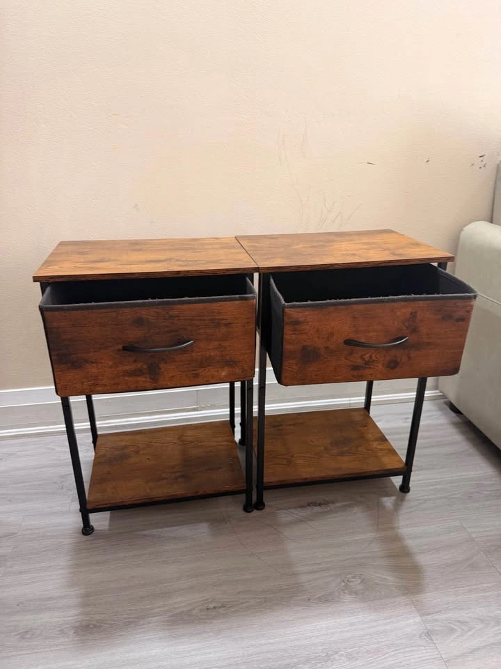 Set of 2 Modern Side Tables – Drawer & Shelf - photo 4