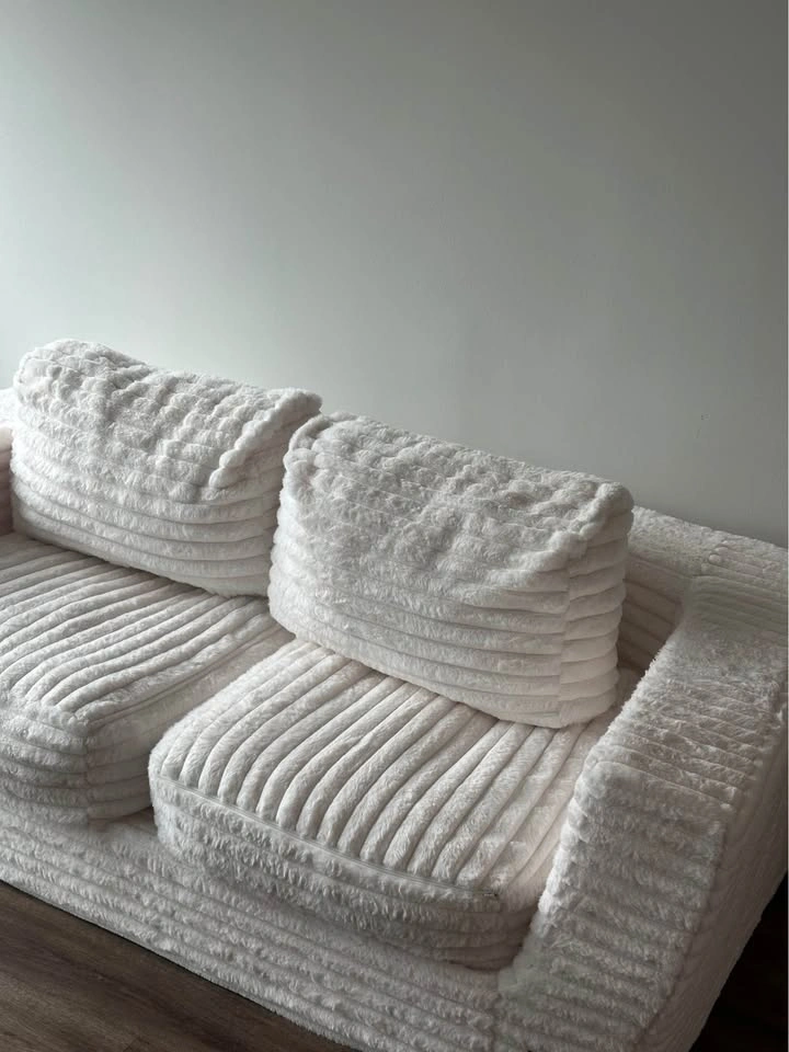 Boneless white couch / sofa - photo 2