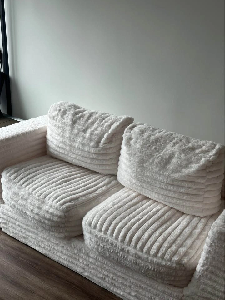 Boneless white couch / sofa - photo 3