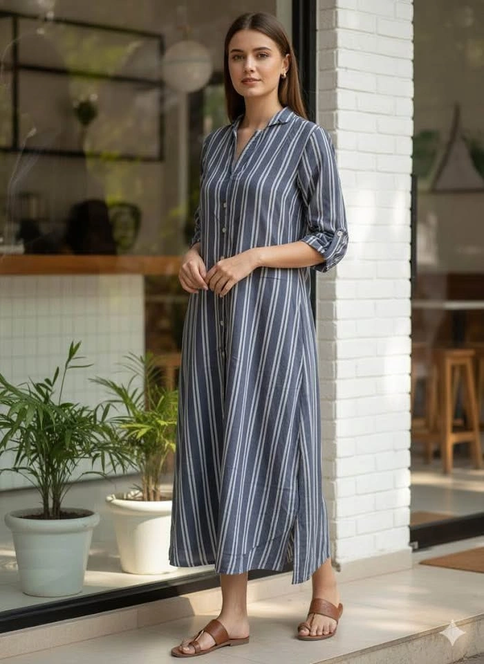 Grey White Striped Tunic - size XL - photo 2