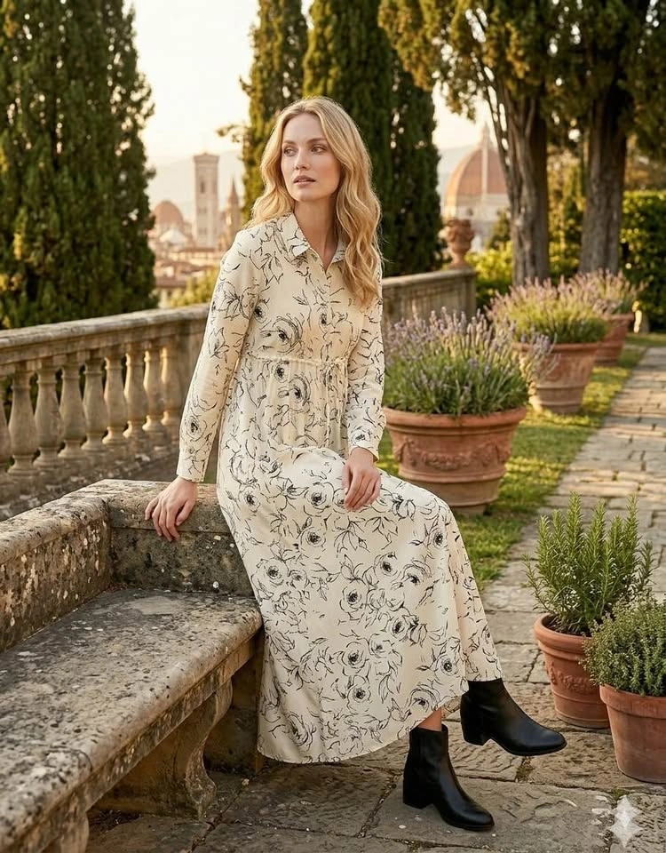 Floral Print Long Sleeve Maxi - size XL - photo 3