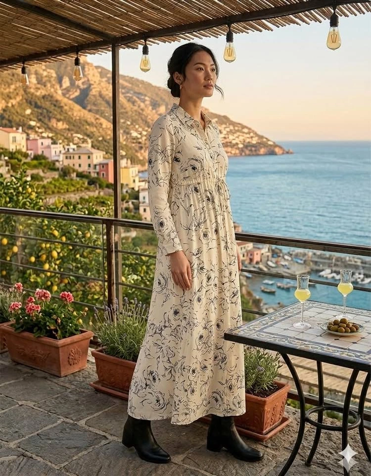 Floral Print Long Sleeve Maxi - size XL - photo 4