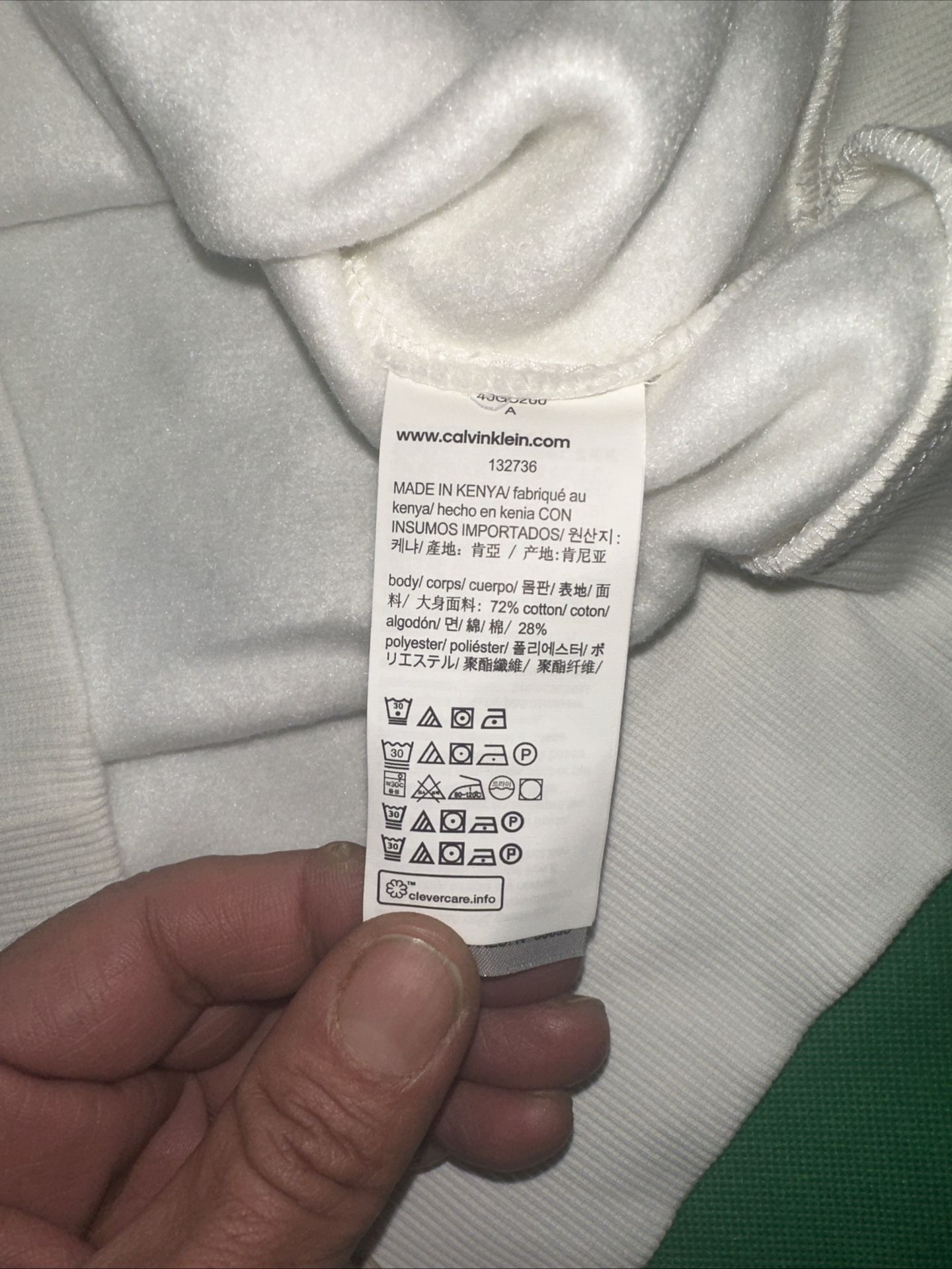 Calvin Klein Men's White Long Sleeve Sweatshirt - Size S - photo 2