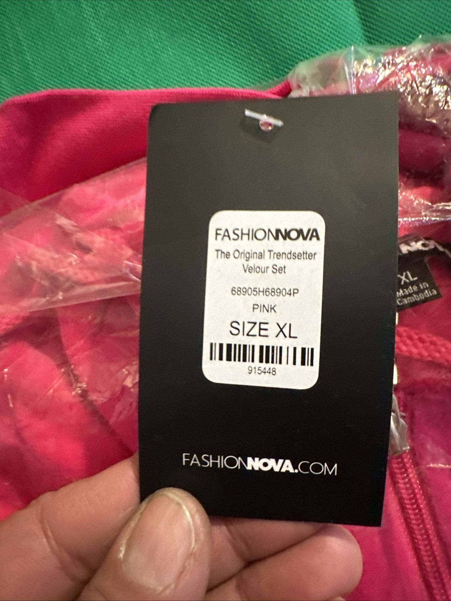 Fashion Nova Velour Track Suit Set Hot Pink XL New - photo 2