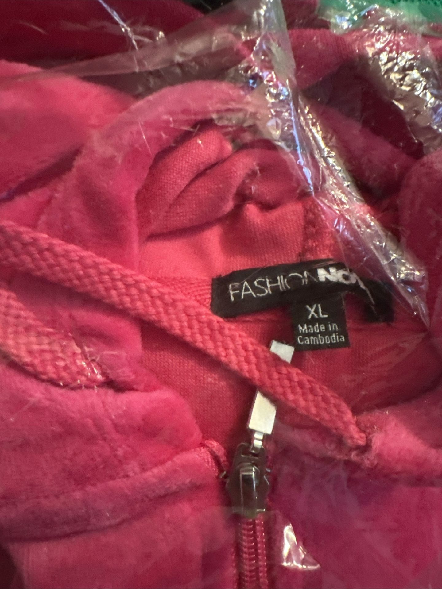 Fashion Nova Velour Track Suit Set Hot Pink XL New - photo 5