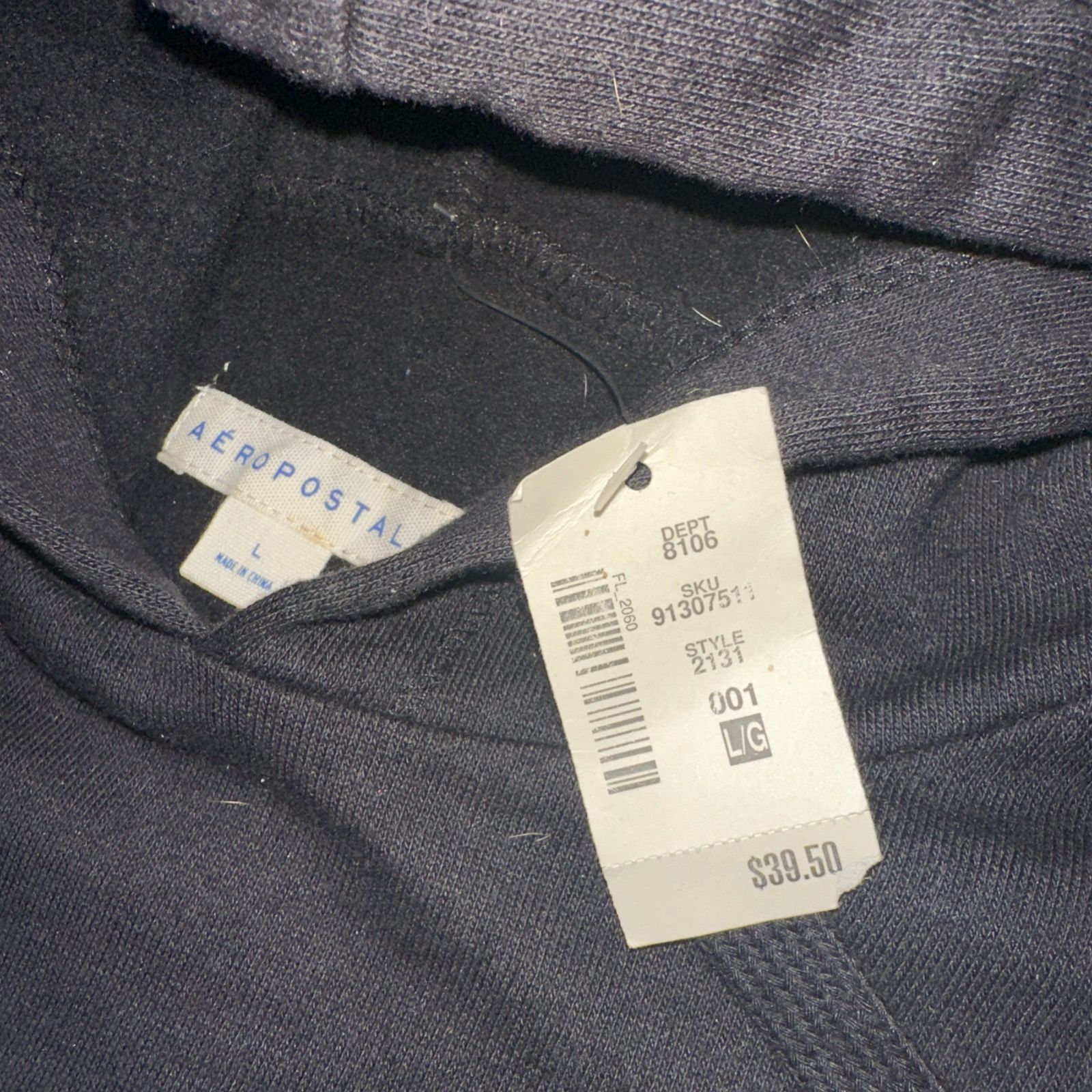 New Aeropostale Jr Girl Black Hoodie With Blue and White Logo Gr - photo 5