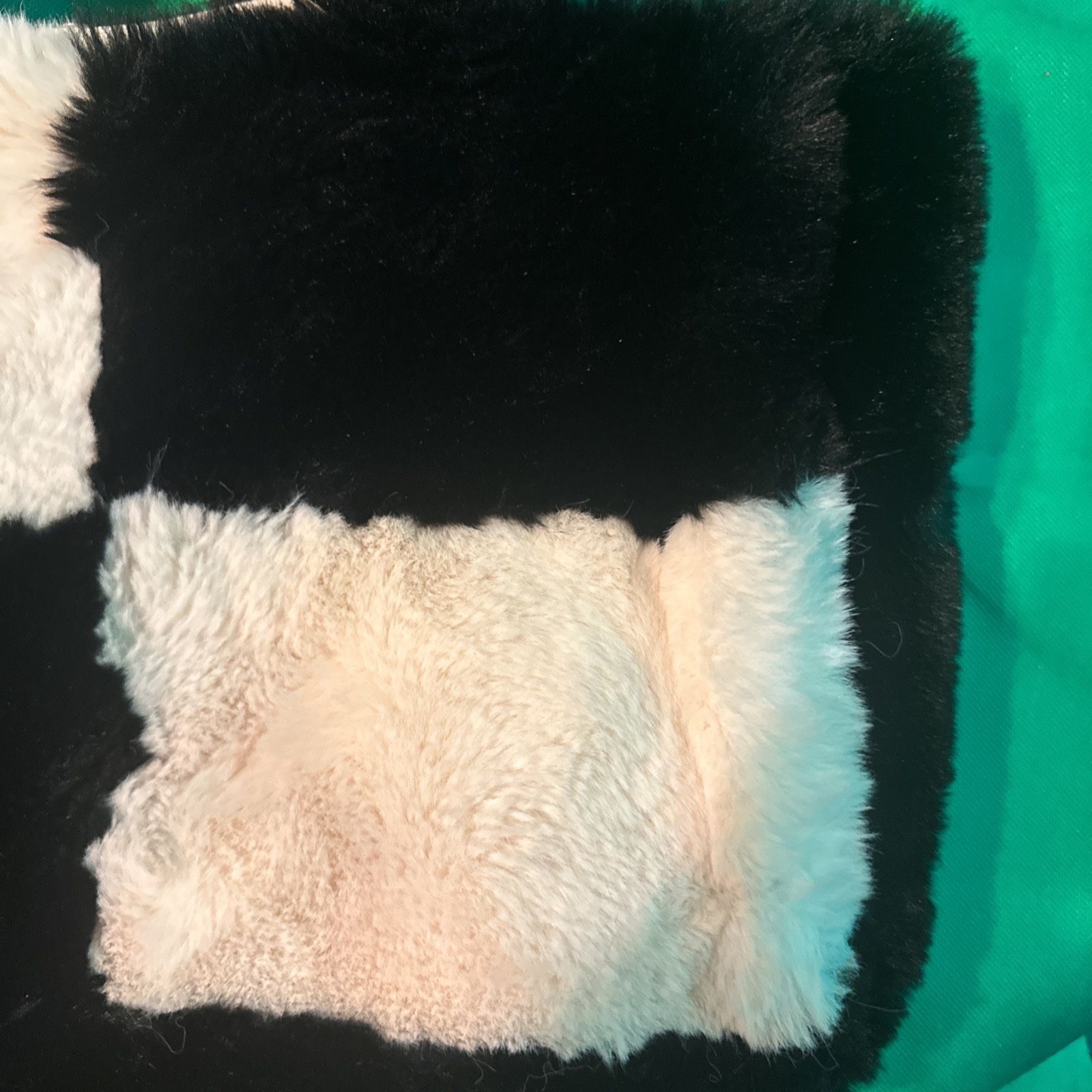Large Plush Fluffy Checkerboard Tote Bags - photo 3