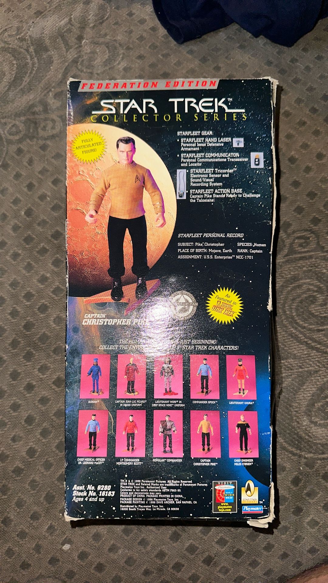 Star Trek Classic TOS Capt. Christopher Pike Figure Playmates 19 - photo 3