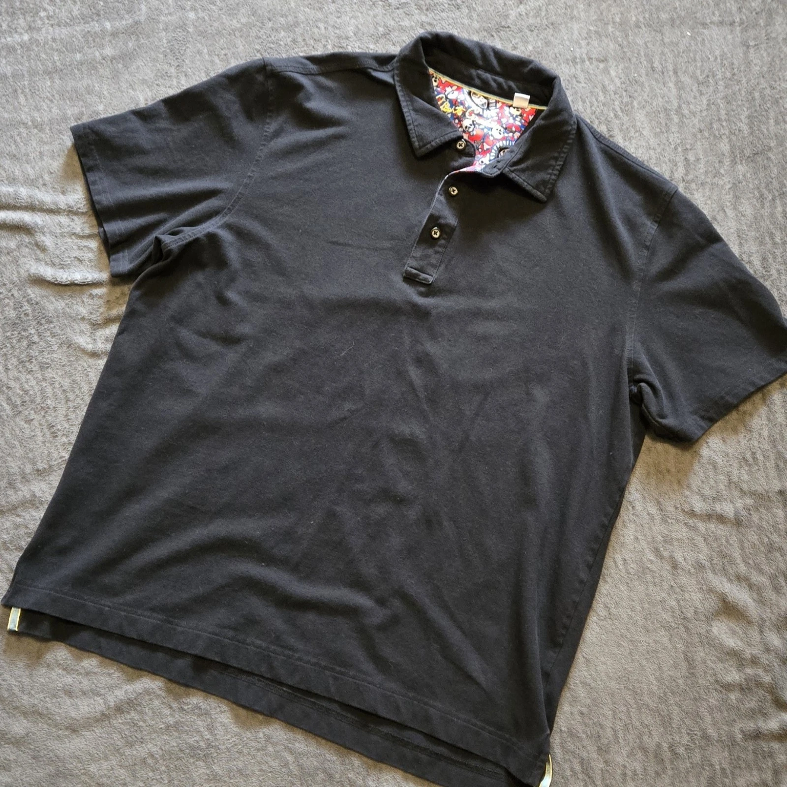 Robert Graham Polo Shirt Mens Large Black Skull Paisley - photo 2