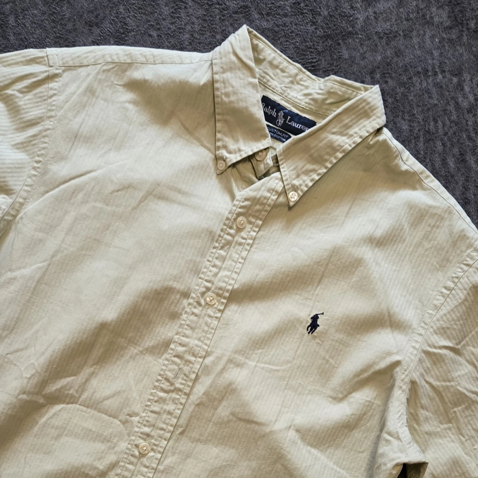 Polo Ralph Lauren Custom Fit Shirt L Sage Green Pinstripe - photo 2