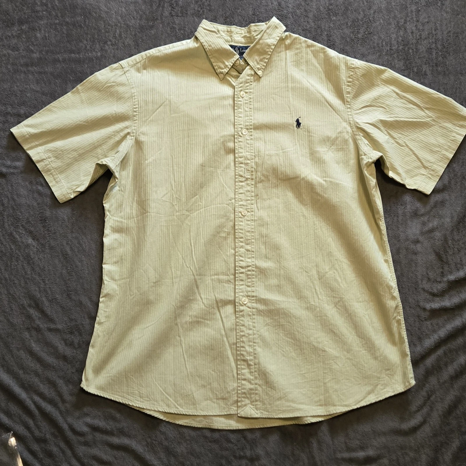 Polo Ralph Lauren Custom Fit Shirt L Sage Green Pinstripe - photo 3