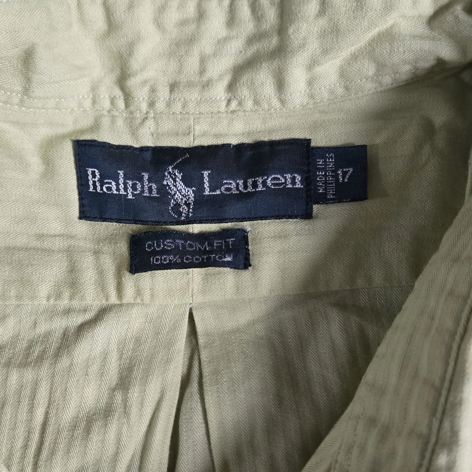 Polo Ralph Lauren Custom Fit Shirt L Sage Green Pinstripe - photo 5