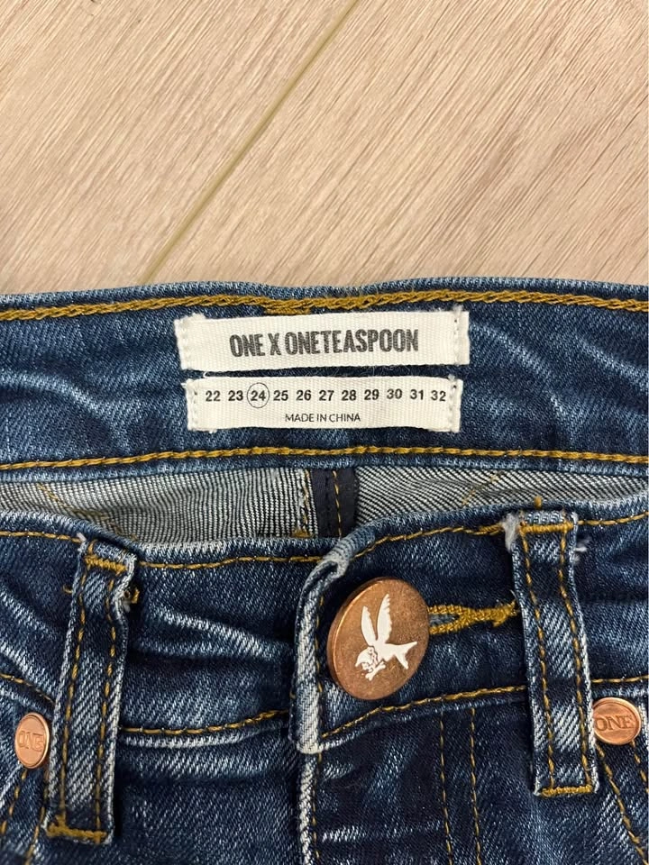 ONE TEASPOON Dark Blue Distressed Skinny Jeans - photo 4