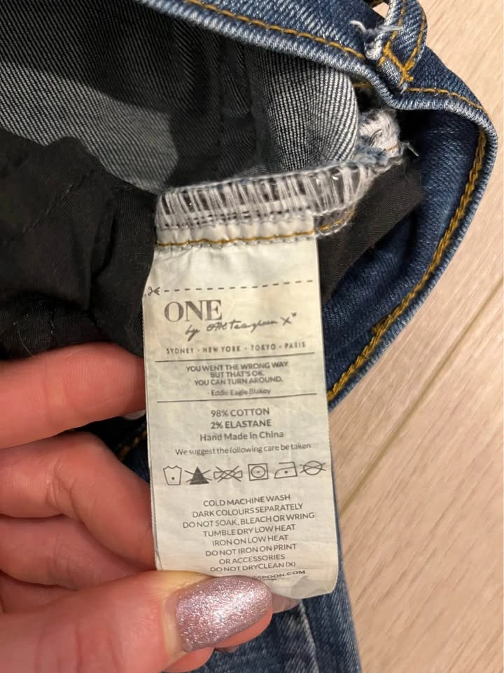 ONE TEASPOON Dark Blue Distressed Skinny Jeans - photo 5