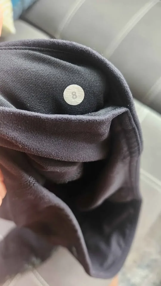 Midrise Black Lululemon Leggings (size 8) image indicator(4)