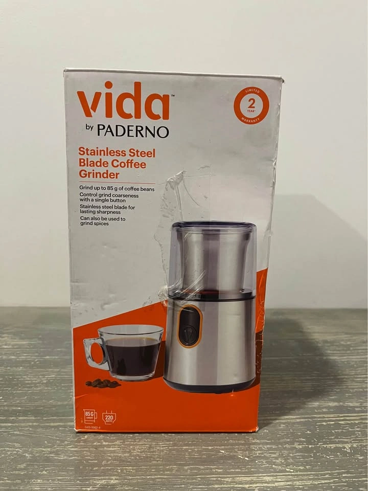 Vida by PADERNO Compact Stainless Steel Blade Coffee Grinder, Si - photo 3