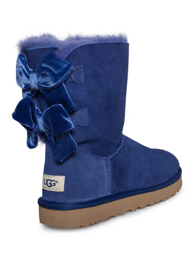 UGG BAILEY BOW II VELVET RIBBON SKY BLUE BOOTS Size 7