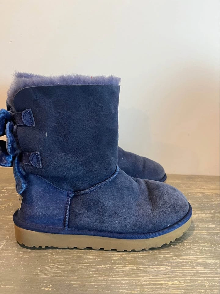 UGG BAILEY BOW II VELVET RIBBON SKY BLUE BOOTS Size 7 - photo 4