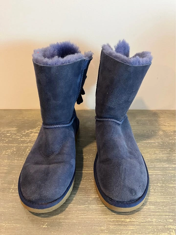 UGG BAILEY BOW II VELVET RIBBON SKY BLUE BOOTS Size 7 - photo 5