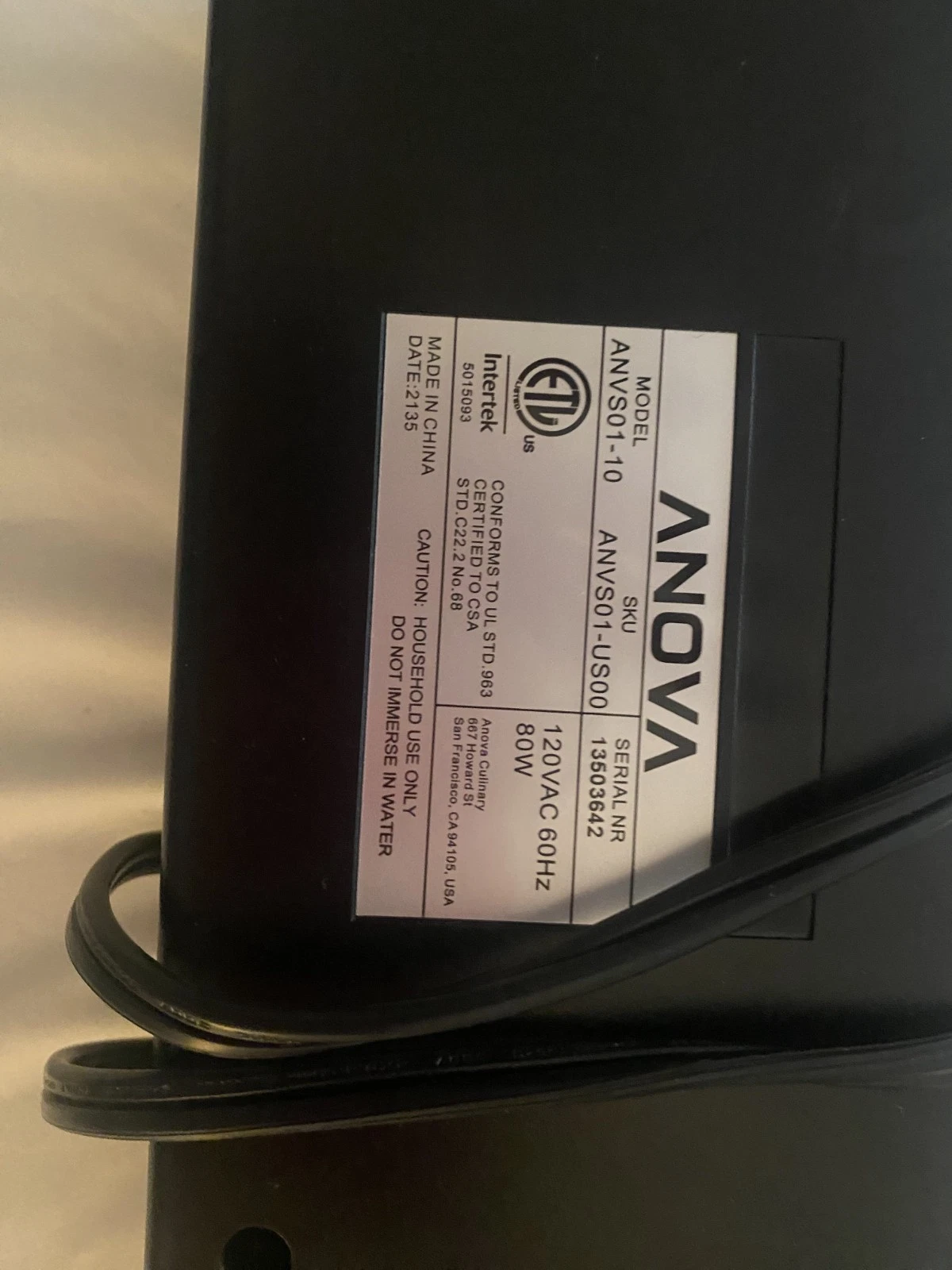 Anova ANVS01 Precision Vacuum Sealer - Black. Excellent Conditio - photo 2