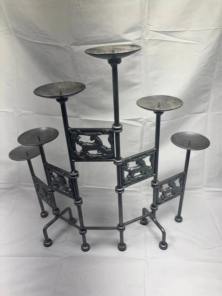 Metal 6-Light Candelabra Deer Design