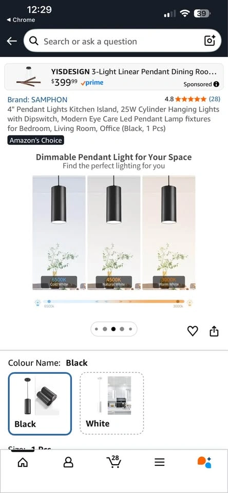 4" Pendant Lights for Kitchen Island (25W Cylinder) - photo 4