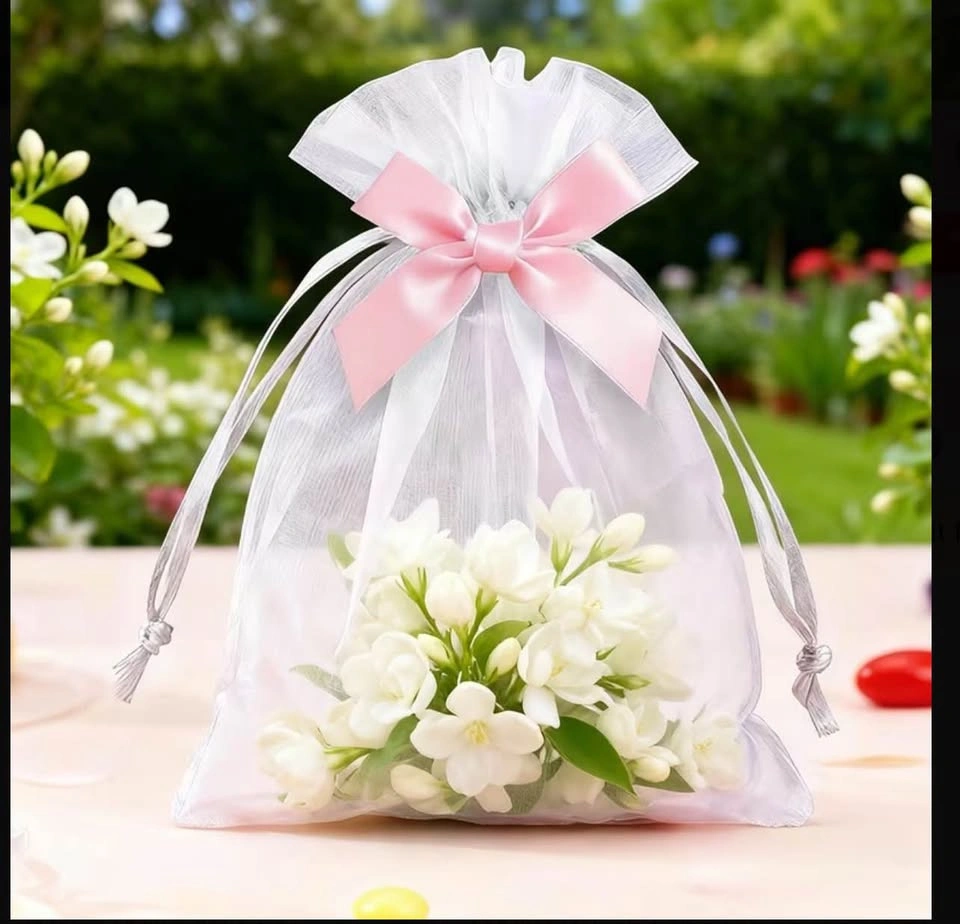 25 Large Bow Party Favor Mesh Baggies - photo 2